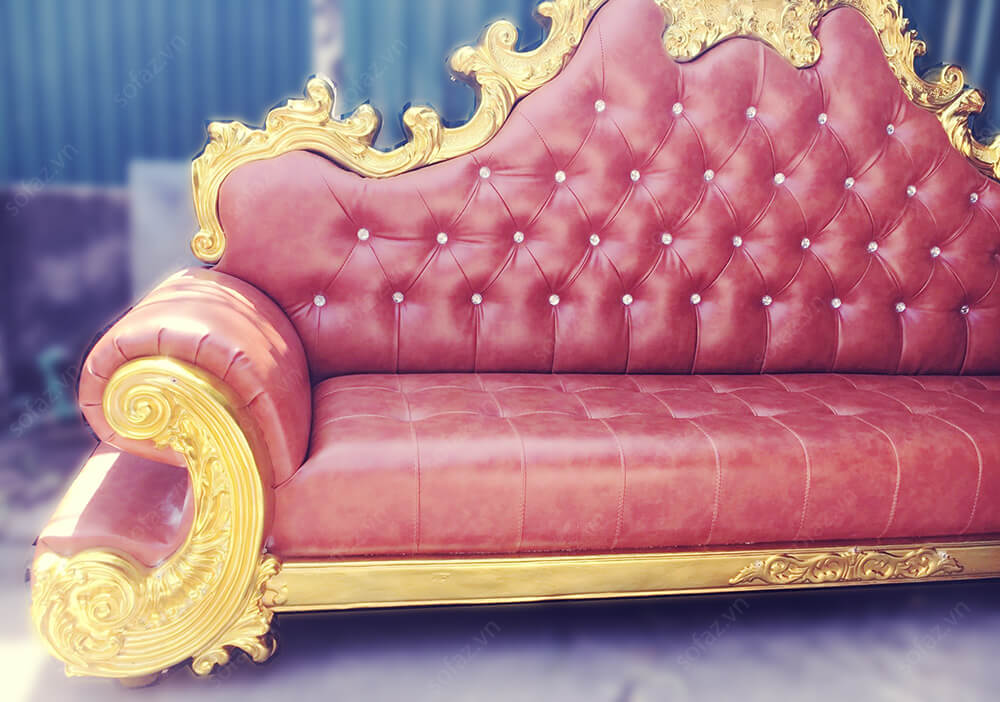 Ghế sofa cổ điển, Ghế chữ C mạ vàng 1M