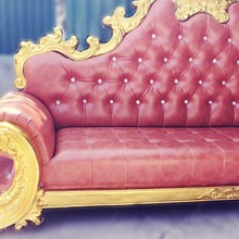 Ghế sofa cổ điển, Ghế chữ C mạ vàng 1M