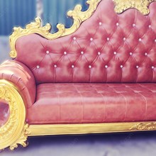 Ghế sofa cổ điển, Ghế chữ C mạ vàng 1M